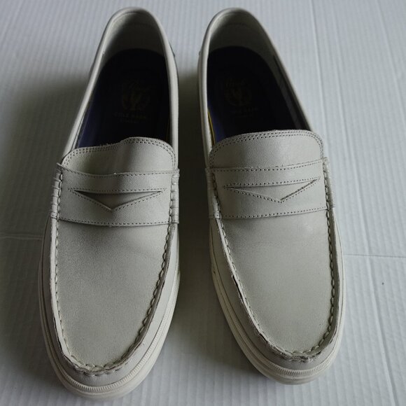 Cole Haan Men's Light Gray Leather Loafer Pinch Maine Classic Grand Size 12M - Picture 1 of 5